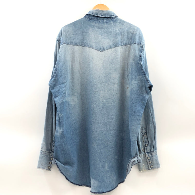 【ジャンク品】【メンズ】 WRANGLER ラングラー DENIM WESTERN SHIRT デニム ウエスタンシャツ カジュアルシャツ 長袖シャツ トップス 146-260805-hn-12-fur サイズ：不明 カラー：ブルー系 万代Net店