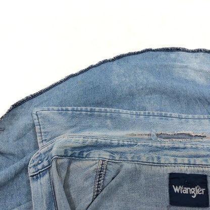 【ジャンク品】【メンズ】 WRANGLER ラングラー DENIM WESTERN SHIRT デニム ウエスタンシャツ カジュアルシャツ 長袖シャツ トップス 146-260805-hn-12-fur サイズ：不明 カラー：ブルー系 万代Net店