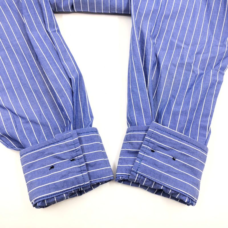 【中古品】【メンズ】 WOLF PACK ウルフパック LS STRIPE SHIRT KS-008 長袖ストライプシャツ カジュアルシャツ トップス 145-261029-hn-07-fur サイズ：M カラー：ブルー/ホワイト 万代Net店