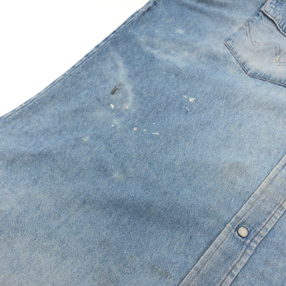 【ジャンク品】【メンズ】 WRANGLER ラングラー DENIM WESTERN SHIRT デニム ウエスタンシャツ カジュアルシャツ 長袖シャツ トップス 146-260805-hn-12-fur サイズ：不明 カラー：ブルー系 万代Net店