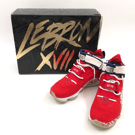 【中古品】【メンズ】 NIKE ナイキ LEBRON 17 FP “Graffiti Fire Red” CT6047-600 レブロン17 FP グラフィティ ファイヤーレッド スニーカー シューズ 靴 160-260223-hn-04-fur サイズ：28.0cm US 10 カラー：レッド/ホワイト/ブラック 万代Net店