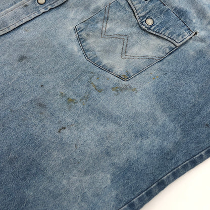 【ジャンク品】【メンズ】 WRANGLER ラングラー DENIM WESTERN SHIRT デニム ウエスタンシャツ カジュアルシャツ 長袖シャツ トップス 146-260805-hn-12-fur サイズ：不明 カラー：ブルー系 万代Net店
