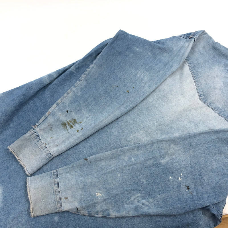 【ジャンク品】【メンズ】 WRANGLER ラングラー DENIM WESTERN SHIRT デニム ウエスタンシャツ カジュアルシャツ 長袖シャツ トップス 146-260805-hn-12-fur サイズ：不明 カラー：ブルー系 万代Net店