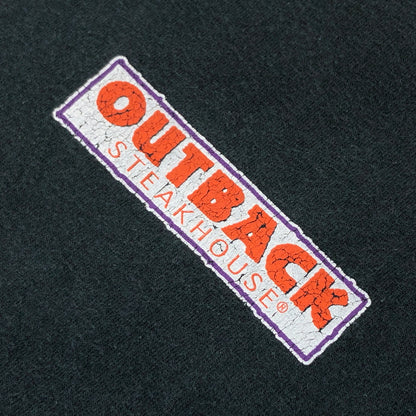 【現状渡し品】【メンズ】 HANES BEEFY ヘインズ ビーフィー "OUTBACK STEAKHOUSE" PRINT S/S TEE プリント 半袖Tシャツ トップス 146-260805-hn-14-fur サイズ：XL カラー：ブラック 万代Net店
