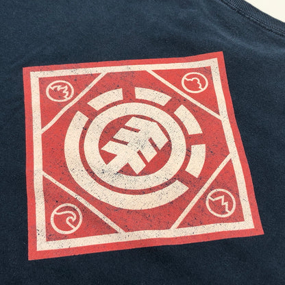 【現状渡し品】【メンズ】 ELEMENT エレメント PRINT S/S TEE プリント 半袖Tシャツ トップス 146-260806-hn-01-fur サイズ：L カラー：ネイビー 万代Net店