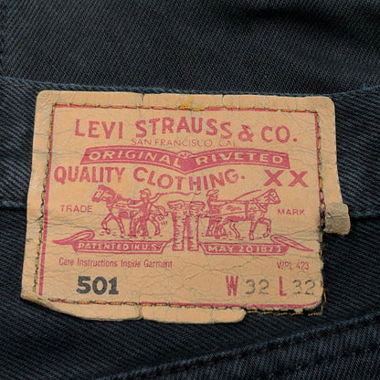 【中古品】【メンズ】 LEVI'S リーバイス BUTTON FLY PREMIUM 501 BLACK JEANS 00501-0165 ボタンフライ プレミアム ブラックジーンズ デニムパンツ ボトムス 158-260521-hn-03-fur サイズ：W32 L32 カラー：ブラック 万代Net店