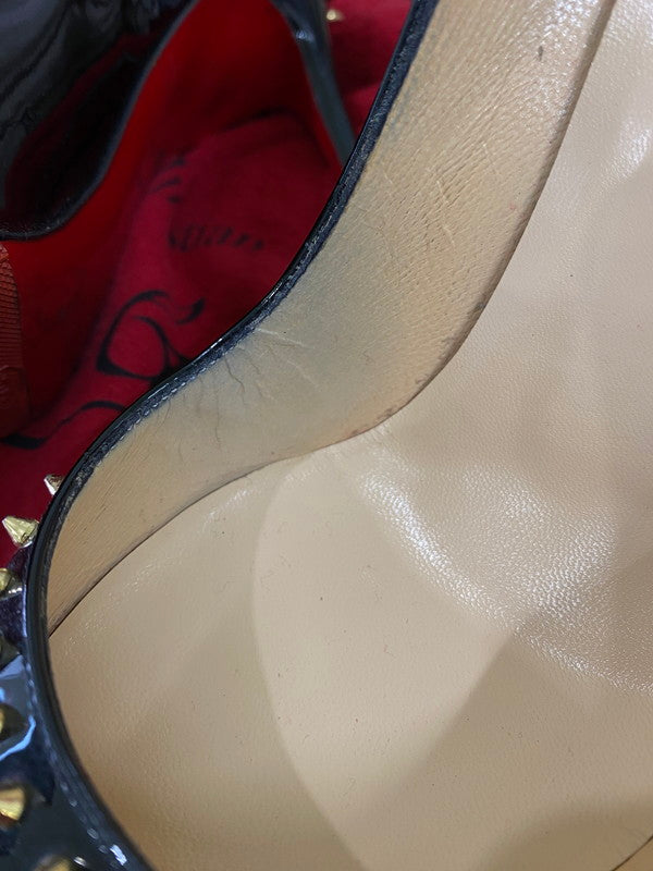 【中古品】【メンズ】 Christian Louboutin クリスチャンルブタン ANJALINA スパイク スタッズ パンプス パテント 183-240710-jt-13-min サイズ：37 1/2 カラー：ブラック  万代Net店