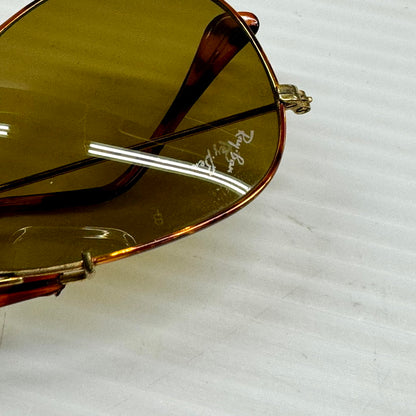 【中古品】【メンズ】 Ray-Ban レイバン B&L社製 TEARDROP SUNGLASSES ティアドロップサングラス アイウェア アクセサリー 203-240607-hi-31-izu サイズ：58ロ14 カラー：ブラウン/ゴールド 万代Net店