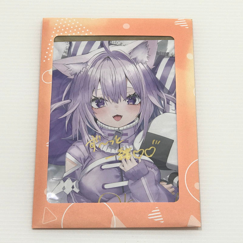 【中古美品】 ホロライブプロダクション 猫又おかゆ 直筆メッセージ＆箔押し複製サイン入り神岡ちろる描き下ろしポストカード はじめてのメン限衣装グッズ! 購入特典 封筒未開封 053-261023-ti-16-tagh 万代Net店