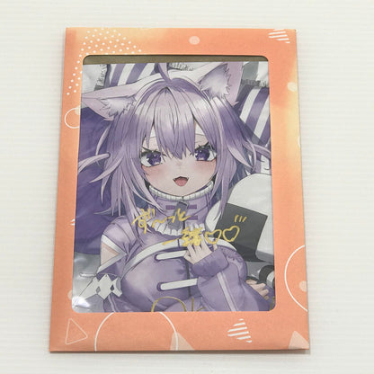 【中古美品】 ホロライブプロダクション 猫又おかゆ 直筆メッセージ＆箔押し複製サイン入り神岡ちろる描き下ろしポストカード はじめてのメン限衣装グッズ! 購入特典 封筒未開封 053-261023-ti-16-tagh 万代Net店