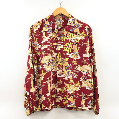 【中古品】【メンズ】 SUNSURF サンサーフ HAWAIIAN L/S SHIRT SS20967 ハワイアンシャツ アロハシャツ カジュアルシャツ 長袖 トップス 145-260806-hn-09-fur サイズ：S カラー：レッド系 万代Net店