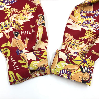 【中古品】【メンズ】 SUNSURF サンサーフ HAWAIIAN L/S SHIRT SS20967 ハワイアンシャツ アロハシャツ カジュアルシャツ 長袖 トップス 145-260806-hn-09-fur サイズ：S カラー：レッド系 万代Net店