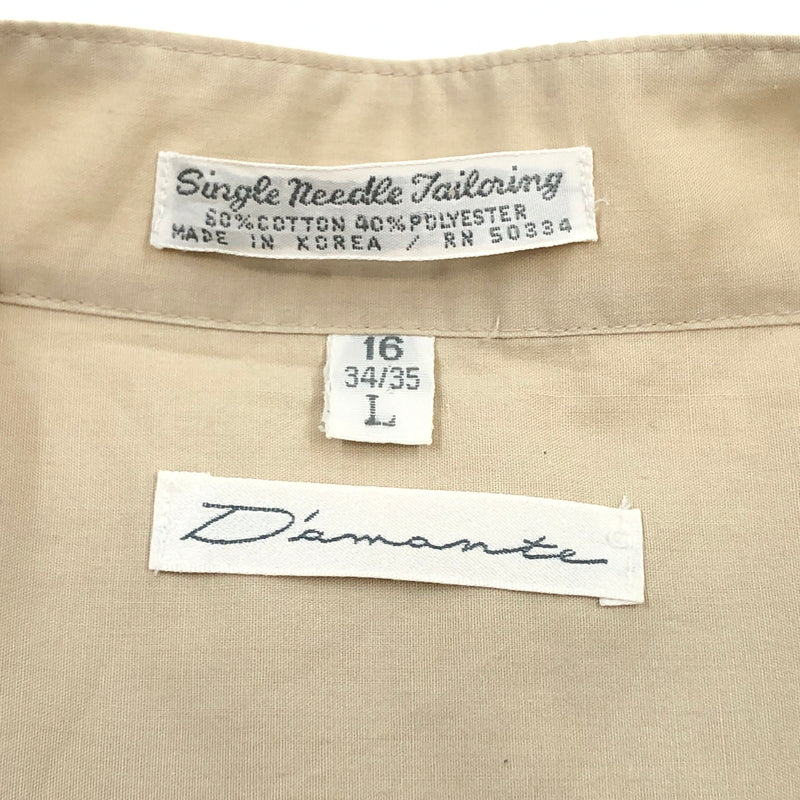 【中古品】【メンズ】 DIAMANTE ディアマンテ NOCOLLAR L/S SHIRT ノーカラー 長袖シャツ カジュアルシャツ トップス 146-260808-hn-04-fur サイズ：L カラー：ベージュ 万代Net店