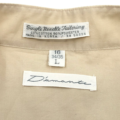 【中古品】【メンズ】 DIAMANTE ディアマンテ NOCOLLAR L/S SHIRT ノーカラー 長袖シャツ カジュアルシャツ トップス 146-260808-hn-04-fur サイズ：L カラー：ベージュ 万代Net店