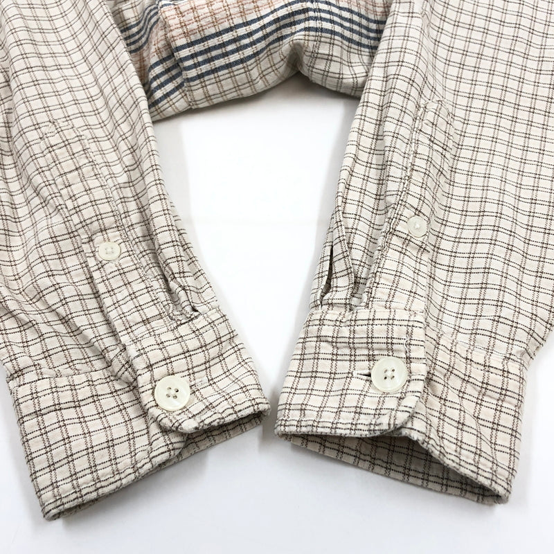 【中古品】【メンズ】 NO FEAR ノーフィア COTTON CHECK L/S SHIRT コットン チェック 長袖シャツ カジュアルシャツ トップス 146-260808-hn-05-fur サイズ：M カラー：ブラウン/ベージュ 万代Net店