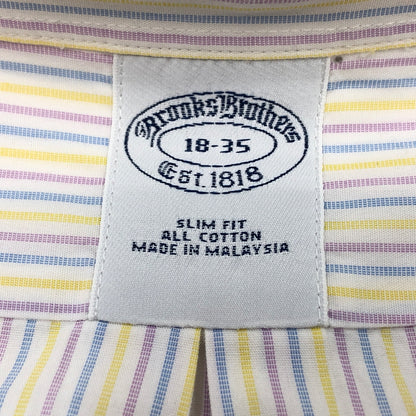 【中古品】【メンズ】 BROOKS BROTHERS ブルックスブラザーズ SLIM FIT L/S STRIPE SHIRT スリムフィット 長袖ストライプシャツ カジュアルシャツ トップス 146-260808-hn-06-fur サイズ：18-35 カラー：マルチカラー 万代Net店