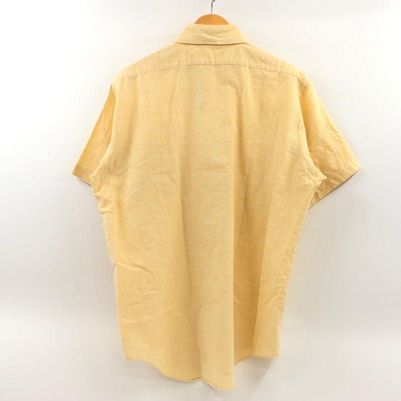 【中古品】【メンズ】 USED ユーズド 推定70S S/S BD STRIPE SHIRT 半袖 ボタンダウン ストライプシャツ ヴィンテージ トップス 146-260808-hn-07-fur サイズ：16 カラー：イエロー 万代Net店