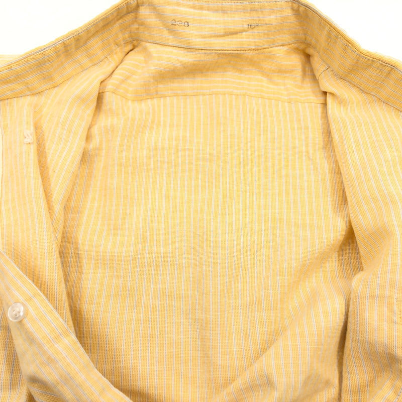 【中古品】【メンズ】 USED ユーズド 推定70S S/S BD STRIPE SHIRT 半袖 ボタンダウン ストライプシャツ ヴィンテージ トップス 146-260808-hn-07-fur サイズ：16 カラー：イエロー 万代Net店