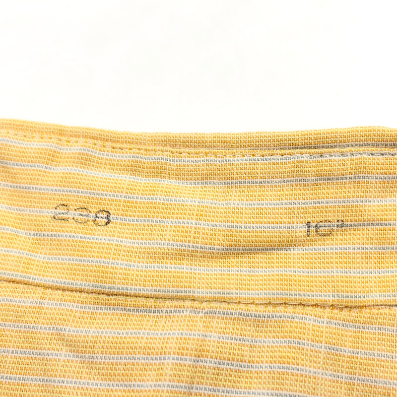 【中古品】【メンズ】 USED ユーズド 推定70S S/S BD STRIPE SHIRT 半袖 ボタンダウン ストライプシャツ ヴィンテージ トップス 146-260808-hn-07-fur サイズ：16 カラー：イエロー 万代Net店