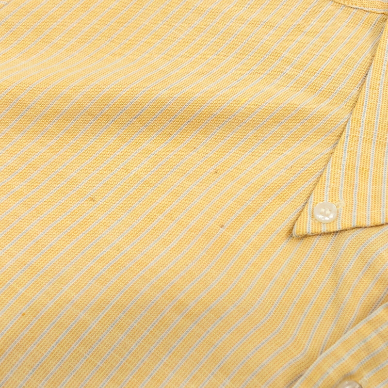 【中古品】【メンズ】 USED ユーズド 推定70S S/S BD STRIPE SHIRT 半袖 ボタンダウン ストライプシャツ ヴィンテージ トップス 146-260808-hn-07-fur サイズ：16 カラー：イエロー 万代Net店