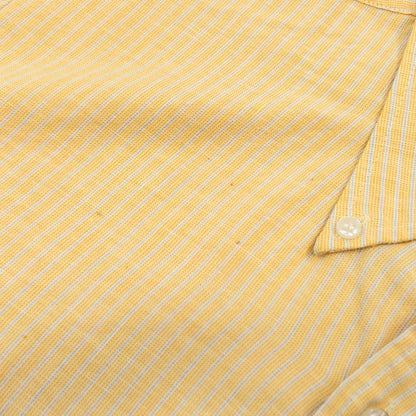 【中古品】【メンズ】 USED ユーズド 推定70S S/S BD STRIPE SHIRT 半袖 ボタンダウン ストライプシャツ ヴィンテージ トップス 146-260808-hn-07-fur サイズ：16 カラー：イエロー 万代Net店