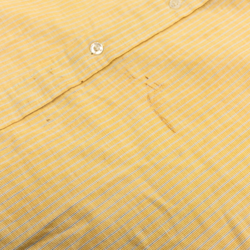 【中古品】【メンズ】 USED ユーズド 推定70S S/S BD STRIPE SHIRT 半袖 ボタンダウン ストライプシャツ ヴィンテージ トップス 146-260808-hn-07-fur サイズ：16 カラー：イエロー 万代Net店