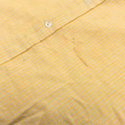 【中古品】【メンズ】 USED ユーズド 推定70S S/S BD STRIPE SHIRT 半袖 ボタンダウン ストライプシャツ ヴィンテージ トップス 146-260808-hn-07-fur サイズ：16 カラー：イエロー 万代Net店