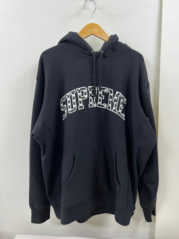 【中古品】【メンズ】 Supreme シュプリーム HEARTS ARC HOODED SWEATSHIRT フーデッド スウェットシャツ 142-250604-ks-01-min サイズ：L カラー：ブラック 万代Net店