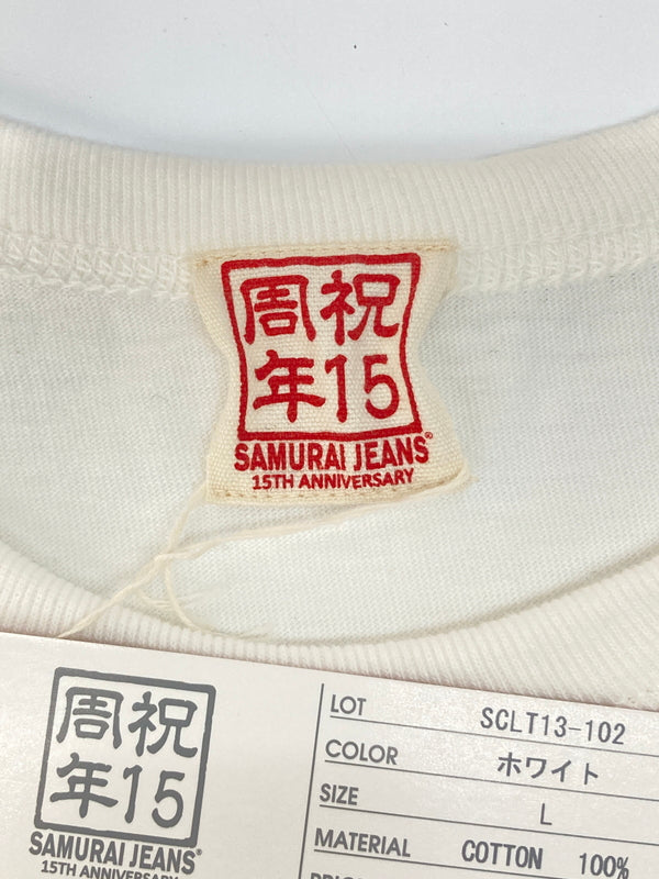 【中古美品】【メンズ】 SAMURAI JEANS サムライジーンズ 15TH ANNIVERSARY LONG SLEEVE T-SHIRT SCLT13-102 15周年記念 長袖Tシャツ トップス 145-260826-YS-02-hon サイズ：L カラー：ホワイト 万代Net店