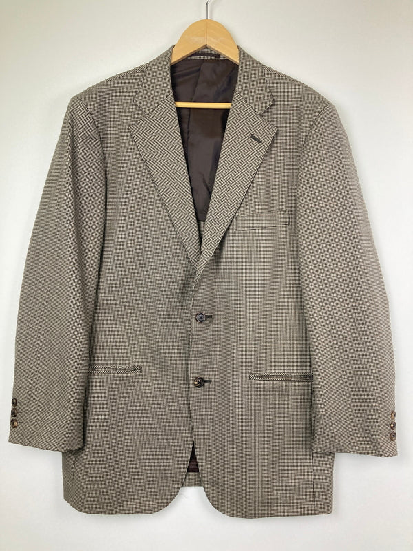 【中古品】【メンズ】 J.PRESS ジェイプレス AUTHENTIC MODEL HOUNDSTOOTH WOOLSUITJACKET YA-0304 オーセンティックモデルハウンドトゥースウールスーツジャケット アウター 145-260826-YS-03-hon サイズ：C96-W82-T180 カラー：ブラウン 万代Net店