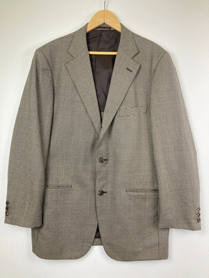 【中古品】【メンズ】 J.PRESS ジェイプレス AUTHENTIC MODEL HOUNDSTOOTH WOOLSUITJACKET YA-0304 オーセンティックモデルハウンドトゥースウールスーツジャケット アウター 145-260826-YS-03-hon サイズ：C96-W82-T180 カラー：ブラウン 万代Net店
