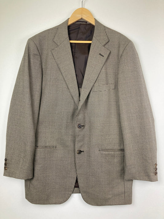 【中古品】【メンズ】 J.PRESS ジェイプレス AUTHENTIC MODEL HOUNDSTOOTH WOOLSUITJACKET YA-0304 オーセンティックモデルハウンドトゥースウールスーツジャケット アウター 145-260826-YS-03-hon サイズ：C96-W82-T180 カラー：ブラウン 万代Net店