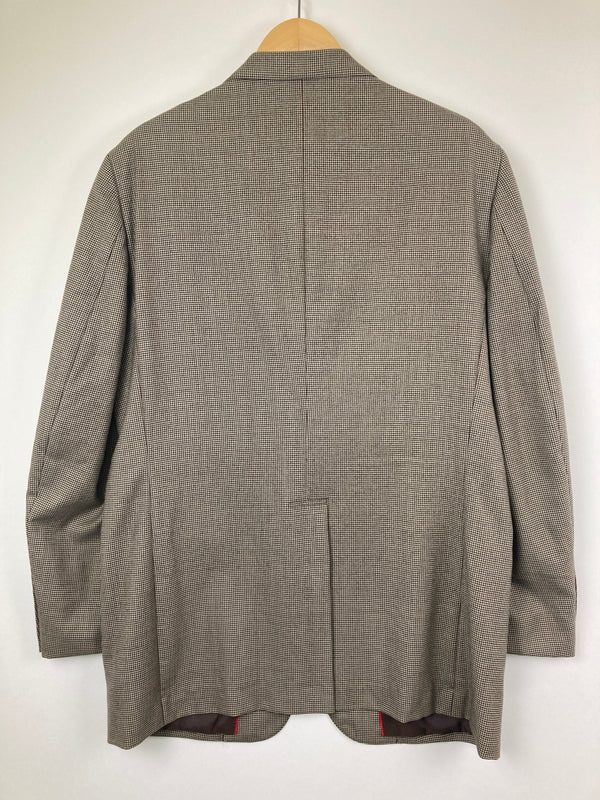 【中古品】【メンズ】 J.PRESS ジェイプレス AUTHENTIC MODEL HOUNDSTOOTH WOOLSUITJACKET YA-0304 オーセンティックモデルハウンドトゥースウールスーツジャケット アウター 145-260826-YS-03-hon サイズ：C96-W82-T180 カラー：ブラウン 万代Net店