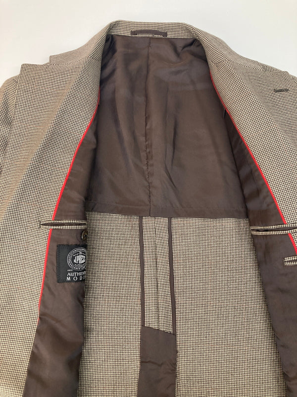 【中古品】【メンズ】 J.PRESS ジェイプレス AUTHENTIC MODEL HOUNDSTOOTH WOOLSUITJACKET YA-0304 オーセンティックモデルハウンドトゥースウールスーツジャケット アウター 145-260826-YS-03-hon サイズ：C96-W82-T180 カラー：ブラウン 万代Net店