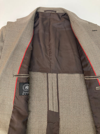 【中古品】【メンズ】 J.PRESS ジェイプレス AUTHENTIC MODEL HOUNDSTOOTH WOOLSUITJACKET YA-0304 オーセンティックモデルハウンドトゥースウールスーツジャケット アウター 145-260826-YS-03-hon サイズ：C96-W82-T180 カラー：ブラウン 万代Net店