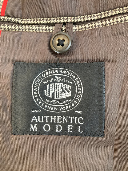 【中古品】【メンズ】 J.PRESS ジェイプレス AUTHENTIC MODEL HOUNDSTOOTH WOOLSUITJACKET YA-0304 オーセンティックモデルハウンドトゥースウールスーツジャケット アウター 145-260826-YS-03-hon サイズ：C96-W82-T180 カラー：ブラウン 万代Net店