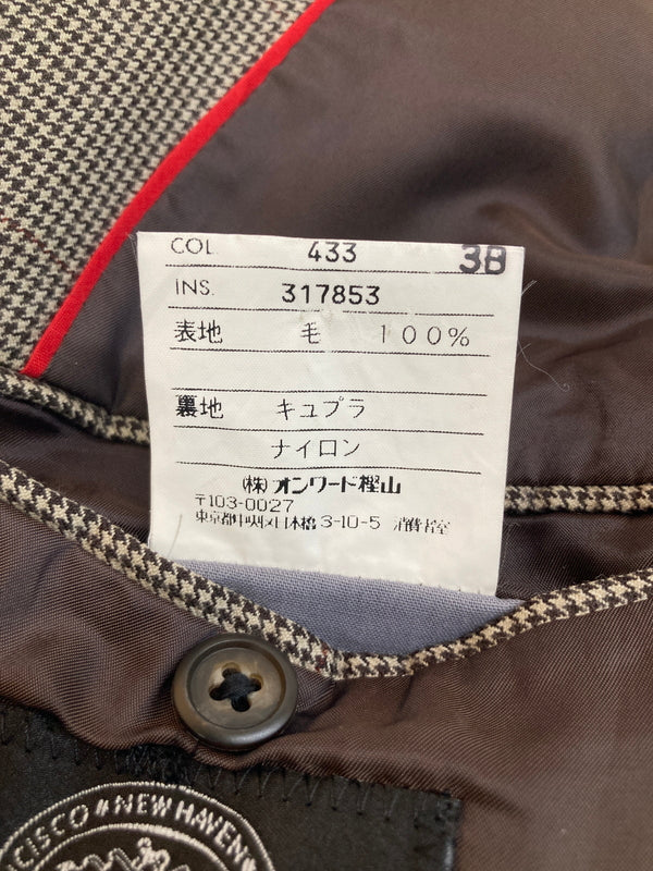 【中古品】【メンズ】 J.PRESS ジェイプレス AUTHENTIC MODEL HOUNDSTOOTH WOOLSUITJACKET YA-0304 オーセンティックモデルハウンドトゥースウールスーツジャケット アウター 145-260826-YS-03-hon サイズ：C96-W82-T180 カラー：ブラウン 万代Net店