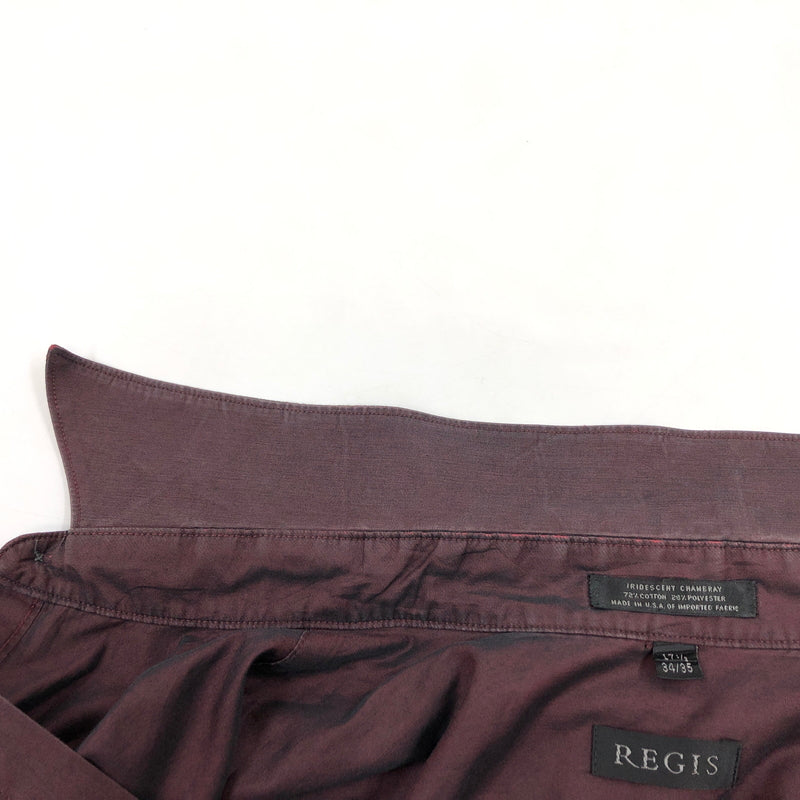【現状渡し品】【メンズ】 REGIS レジス L/S SHIRT USA製 長袖シャツ カジュアルシャツ トップス 146-260809-hn-05-fur サイズ：17 1/2 カラー：ワインレッド 万代Net店