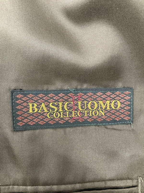 【中古品】【メンズ】 BASIC UOMO COLLECTION ベーシック ウオモ コレクション STRIPE WOOL SETUP SUIT 163-1021-55 ストライプウールセットアップスーツ アウター 147-260826-YS-06-hon サイズ：(90-76-170) パンツ(YA5) カラー：ダークブラウン 万代Net店