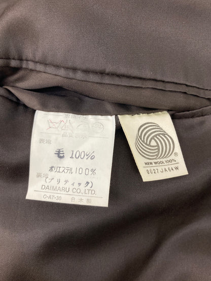【中古品】【メンズ】 BASIC UOMO COLLECTION ベーシック ウオモ コレクション STRIPE WOOL SETUP SUIT 163-1021-55 ストライプウールセットアップスーツ アウター 147-260826-YS-06-hon サイズ：(90-76-170) パンツ(YA5) カラー：ダークブラウン 万代Net店