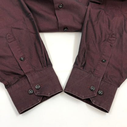 【現状渡し品】【メンズ】 REGIS レジス L/S SHIRT USA製 長袖シャツ カジュアルシャツ トップス 146-260809-hn-05-fur サイズ：17 1/2 カラー：ワインレッド 万代Net店