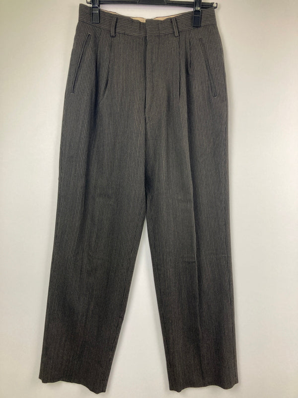 【中古品】【メンズ】 BASIC UOMO COLLECTION ベーシック ウオモ コレクション STRIPE WOOL SETUP SUIT 163-1021-55 ストライプウールセットアップスーツ アウター 147-260826-YS-06-hon サイズ：(90-76-170) パンツ(YA5) カラー：ダークブラウン 万代Net店