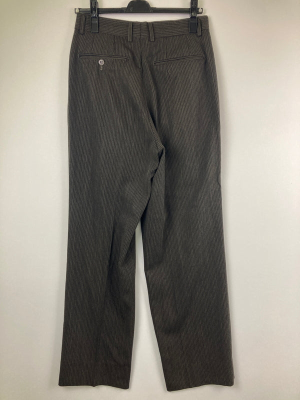 【中古品】【メンズ】 BASIC UOMO COLLECTION ベーシック ウオモ コレクション STRIPE WOOL SETUP SUIT 163-1021-55 ストライプウールセットアップスーツ アウター 147-260826-YS-06-hon サイズ：(90-76-170) パンツ(YA5) カラー：ダークブラウン 万代Net店