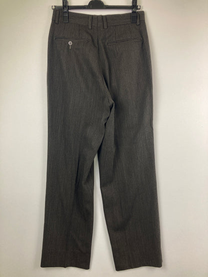 【中古品】【メンズ】 BASIC UOMO COLLECTION ベーシック ウオモ コレクション STRIPE WOOL SETUP SUIT 163-1021-55 ストライプウールセットアップスーツ アウター 147-260826-YS-06-hon サイズ：(90-76-170) パンツ(YA5) カラー：ダークブラウン 万代Net店