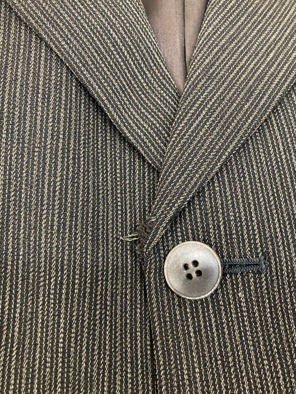 【中古品】【メンズ】 BASIC UOMO COLLECTION ベーシック ウオモ コレクション STRIPE WOOL SETUP SUIT 163-1021-55 ストライプウールセットアップスーツ アウター 147-260826-YS-06-hon サイズ：(90-76-170) パンツ(YA5) カラー：ダークブラウン 万代Net店