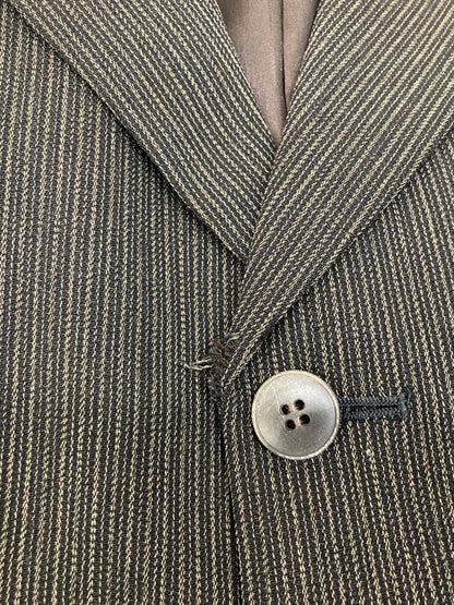 【中古品】【メンズ】 BASIC UOMO COLLECTION ベーシック ウオモ コレクション STRIPE WOOL SETUP SUIT 163-1021-55 ストライプウールセットアップスーツ アウター 147-260826-YS-06-hon サイズ：(90-76-170) パンツ(YA5) カラー：ダークブラウン 万代Net店