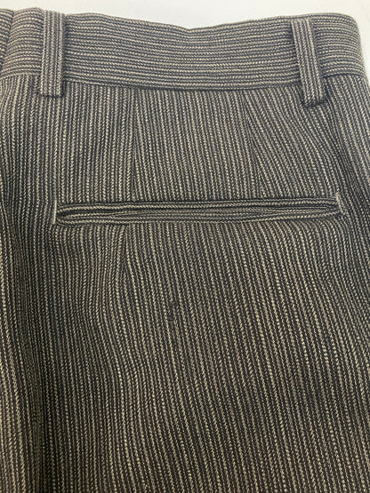 【中古品】【メンズ】 BASIC UOMO COLLECTION ベーシック ウオモ コレクション STRIPE WOOL SETUP SUIT 163-1021-55 ストライプウールセットアップスーツ アウター 147-260826-YS-06-hon サイズ：(90-76-170) パンツ(YA5) カラー：ダークブラウン 万代Net店