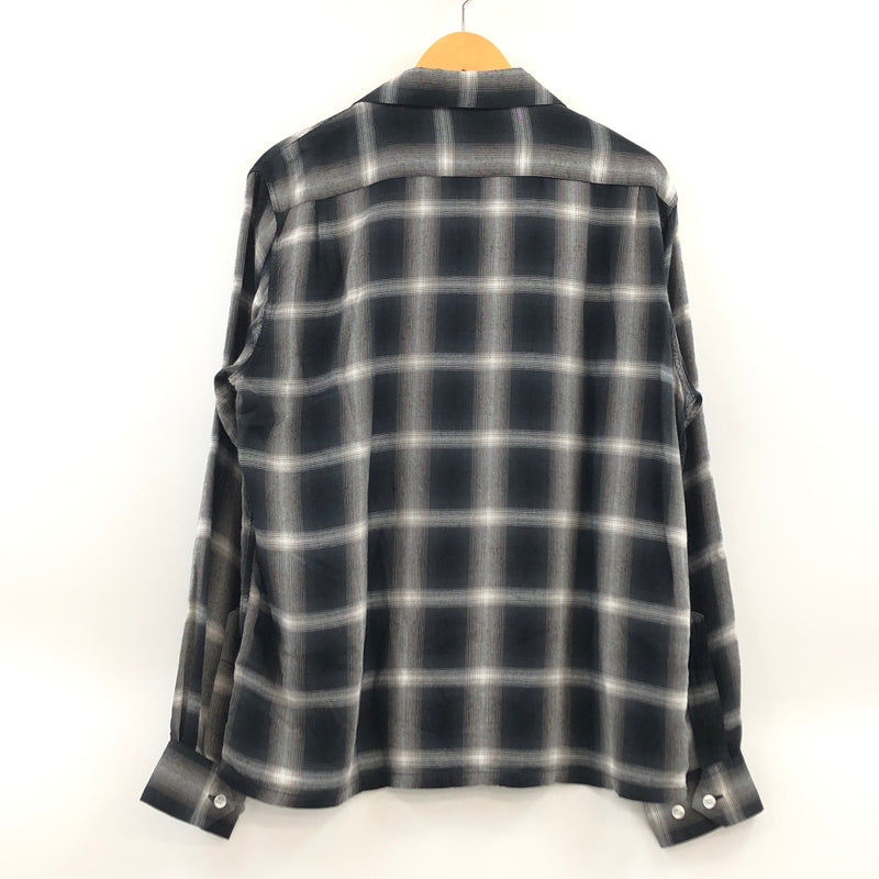 【中古品】【メンズ】 SUGAR CANE シュガーケーン RAYON OMBRE CHECK OPEN SHIRT SC29120 レーヨン オンブレ チェックオープンシャツ 長袖シャツ カジュアルシャツ トップス 145-260809-hn-08-fur サイズ：M カラー：ブラック/ホワイト系 万代Net店