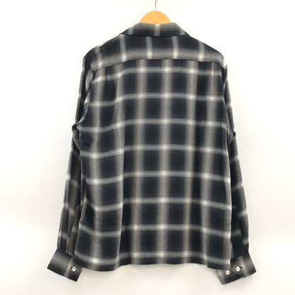 【中古品】【メンズ】 SUGAR CANE シュガーケーン RAYON OMBRE CHECK OPEN SHIRT SC29120 レーヨン オンブレ チェックオープンシャツ 長袖シャツ カジュアルシャツ トップス 145-260809-hn-08-fur サイズ：M カラー：ブラック/ホワイト系 万代Net店