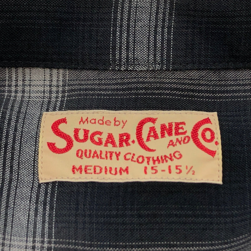 【中古品】【メンズ】 SUGAR CANE シュガーケーン RAYON OMBRE CHECK OPEN SHIRT SC29120 レーヨン オンブレ チェックオープンシャツ 長袖シャツ カジュアルシャツ トップス 145-260809-hn-08-fur サイズ：M カラー：ブラック/ホワイト系 万代Net店